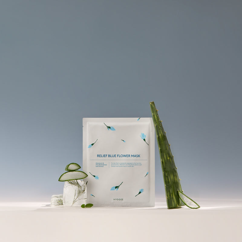 Relief Blue Flower Mask